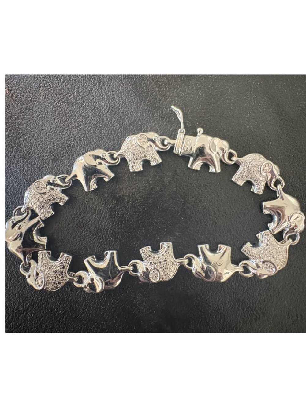 Sterling Silver Elephant Link Bracelet – Vintage Thai-Style Boho Jewelry